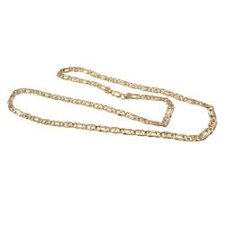 Collana maglia 1+1 tigre e pernice sfaccettata oro giallo 50cm x 5mm