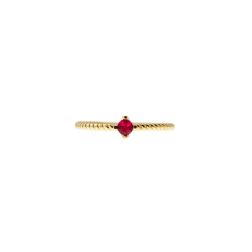 Torchon Solitaire Ring Coloured Zircon, in Yellow Gold