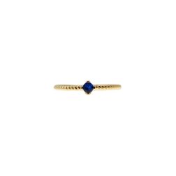 Torchon Solitaire Ring Coloured Zircon, in Yellow Gold