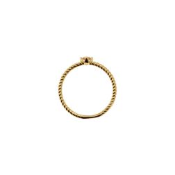 Anello Solitario Torchon Zircone colorato, in Oro Giallo