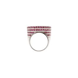 Spiral Design Ring with Rubies and Diamonds