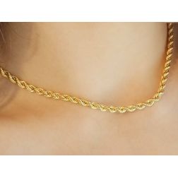 Photo of worn Rope necklace 3.80mm