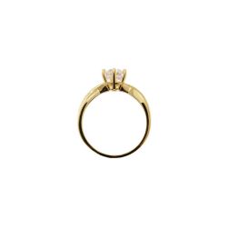 Anello Solitario Vite con Zircone in Oro Giallo