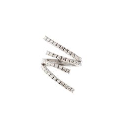 Anello Contrariè Tennis di Diamanti in Oro Bianco