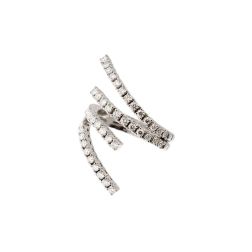 Anello Contrariè Tennis di Diamanti in Oro Bianco