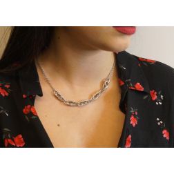 Girocollo Oro Bianco con centrale