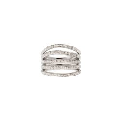 Anello Design 5 archi con 105 Diamanti in Oro Bianco