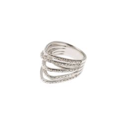 Ring Design 5 Arches with 105 Diamonds in White Gold