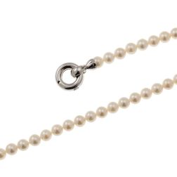 Collana Perle Akoya con chiusura anello a cavallotto in Oro Bianco
