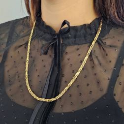 Photo of worn 3+1 tiger necklace 59cm x 4.60mm - Solid structure