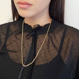 Collana a catena Marinara 60cm x 4mm - Massiccia foto indossata