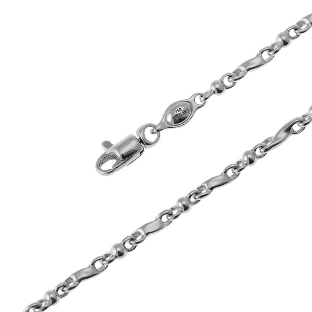 Torchon and Sphere Chain in 18kt White Gold