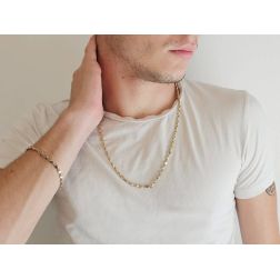 Photo of worn D&R necklace in White and Yellow Gold