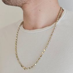 Photo of worn D&R necklace in White and Yellow Gold