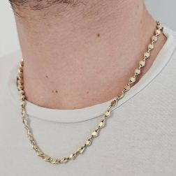 Photo of worn D&R necklace in White and Yellow Gold