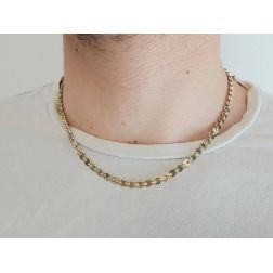 Collana disc sequin in Oro Bianco e Giallo foto indossata