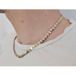 Collana disc sequin in Oro Bianco e Giallo foto indossata