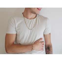 Bracciale disc sequin in Oro Bianco e Giallo foto indossata