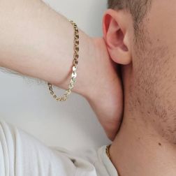 Bracciale disc sequin in Oro Bianco e Giallo foto indossata