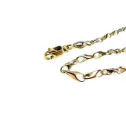 Yellow and White Gold 2+1 tubolar chain necklace