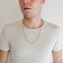 Collana 2+1 torchon in Oro Giallo e Bianco foto indossata