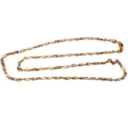 Yellow and White Gold 2+1 tubolar chain necklace