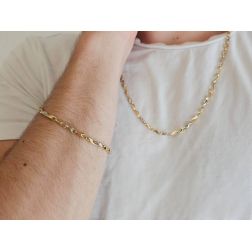 Bracciale 2+1 torchon in Oro Giallo e Bianco foto indossata