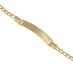 Bracciale Baby con Targa maglia Grumetta Oro Giallo