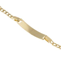 Bracciale Baby con Targa maglia Grumetta Oro Giallo