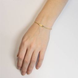 Bracciale Baby con Targa maglia Grumetta Oro Giallo foto indossata