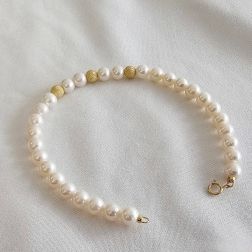 Bracelet Pearls Targa 3 Yellow Gold