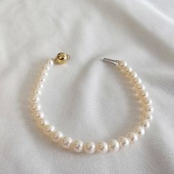 Bracciale perle Sfera 8mm in Oro Giallo