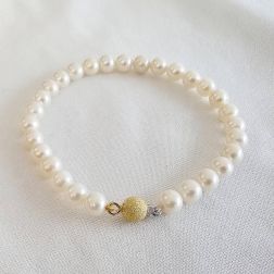 Bracciale perle Sfera Diamantata Gialla