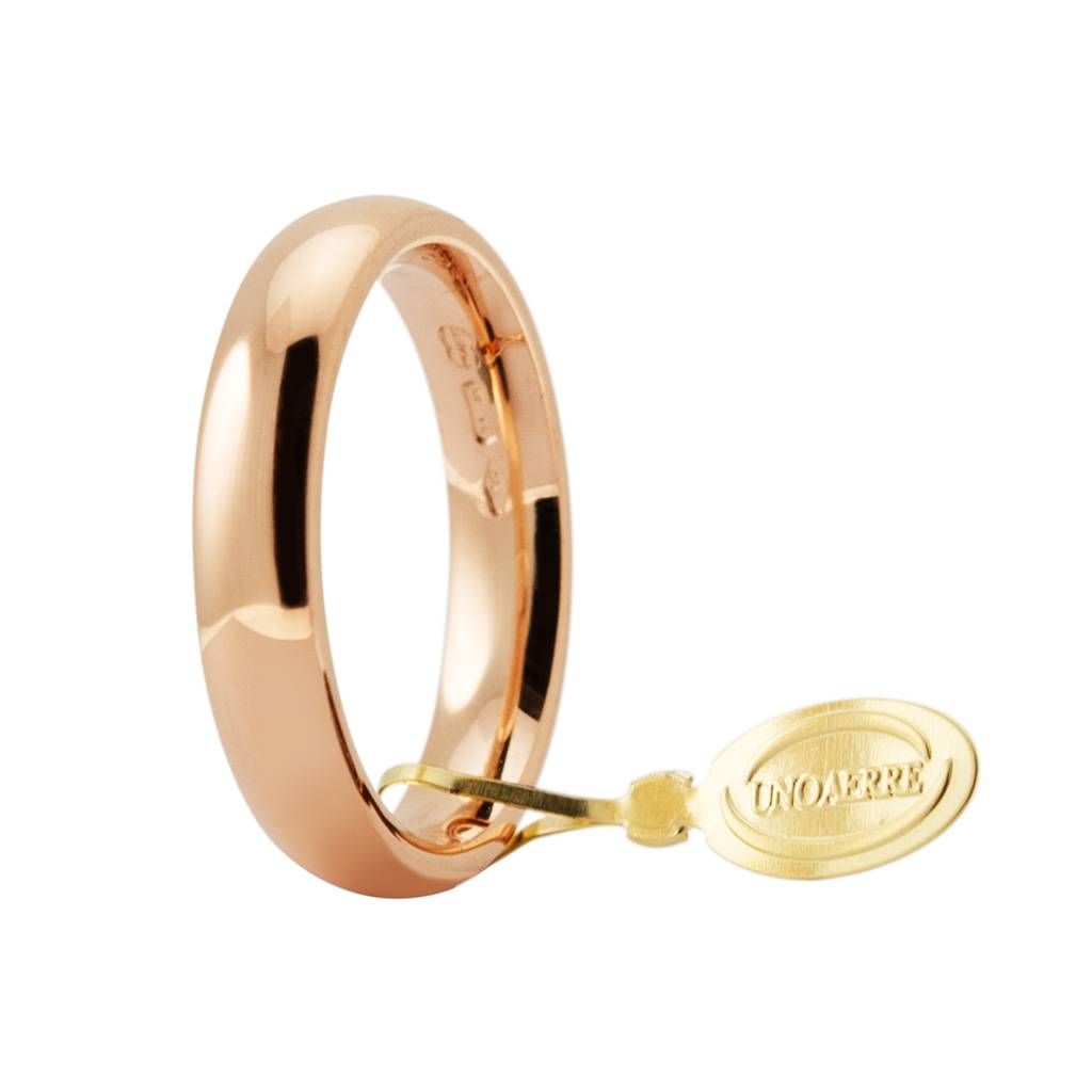 Comfortable wedding band Rose Gold 4mm UNOAERRE