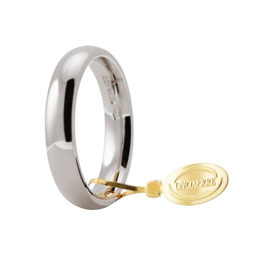 Comfortable wedding band White Gold 4mm UNOAERRE
