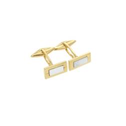 Rectangular Cufflinks 18kt yellow gold with mother-of-pearl
