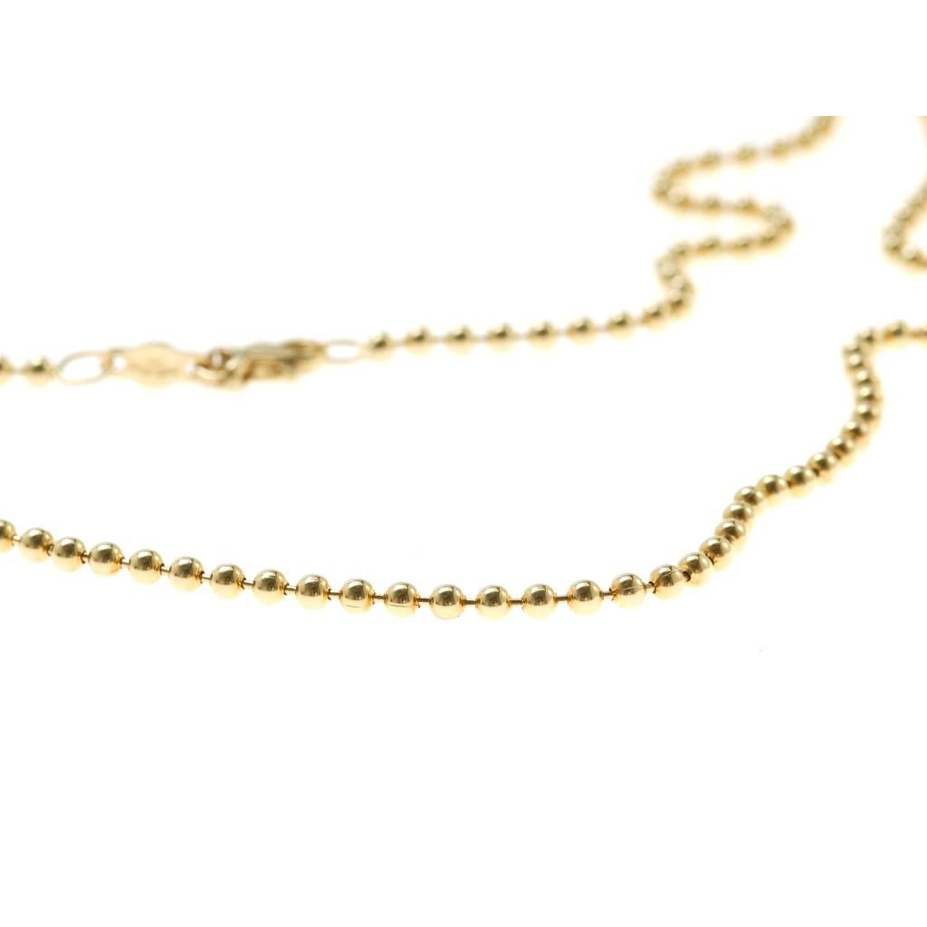 46cm x 3mm Yellow Gold Ball Necklace