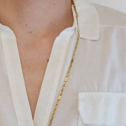 Collana Laccio 80cm catena Lumachina Riccia Oro Giallo foto indossata