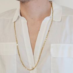 Collana Laccio 80cm catena Lumachina Riccia Oro Giallo foto indossata