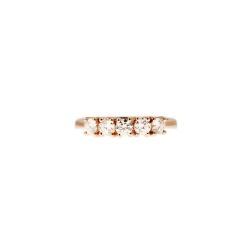 Veretta 5 Diamanti - Larghezza 3.5mm - Oro Rosa