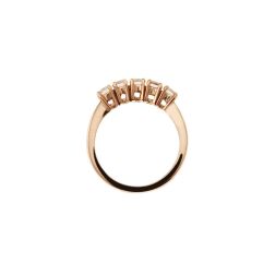5 Diamonds Ring - Width 3.5mm - Rose Gold
