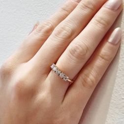 Veretta 5 Diamanti - Larghezza 3.5mm - Oro Rosa