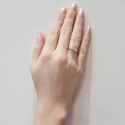 5 Diamonds Ring - Width 3.5mm - Rose Gold