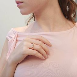 5 Diamonds Ring - Width 3.5mm - Rose Gold