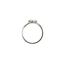 three bands Trilogy Flower ring in White Gold and Diamonds