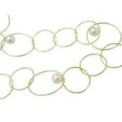 Girocollo a Cerchi Godronati con Perle