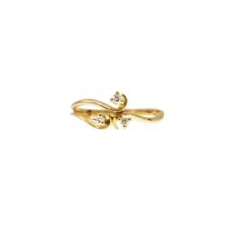 three bands Trilogy Flower ring in Yellow Gold and Diamonds