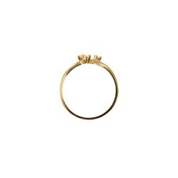 Anello Trilogy Flower tre fili in Oro Giallo e Diamanti