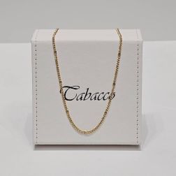 50cm x 2.50mm Yellow Gold Cuban Link and Partridge Chain Necklace