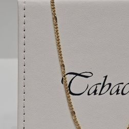 50cm x 2.50mm Yellow Gold Cuban Link and Partridge Chain Necklace